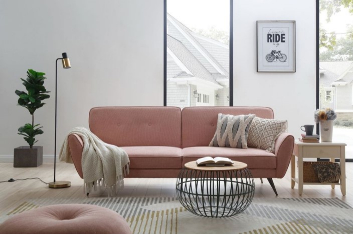 Eliane Pink 3 Seat Sofa Bed is designed specifically around the click-clack mechanism, renowned for the simple way it converts from a sofa to bed position with just a couple of clicks of the frame.